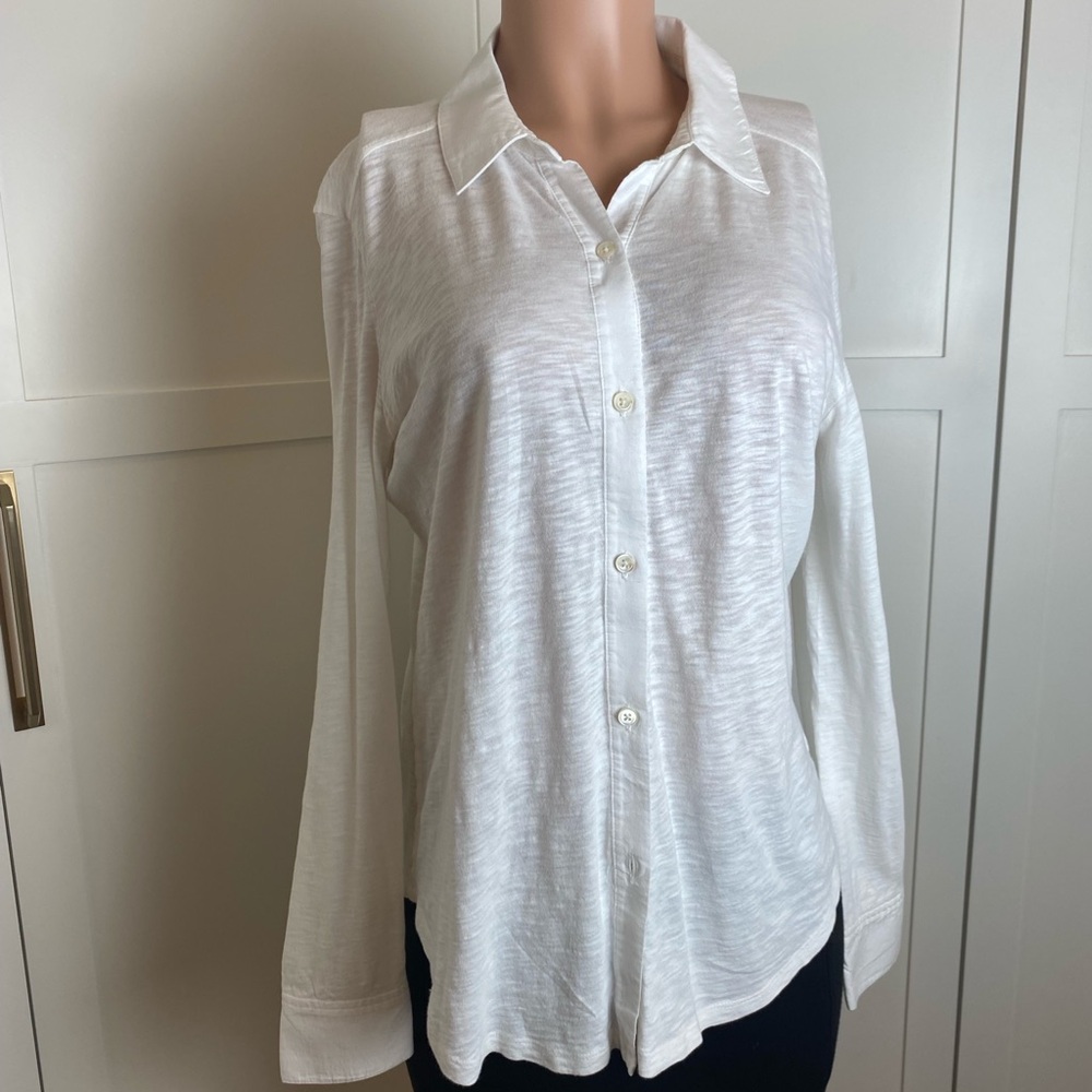 Theory White Women's Button-Down Shirt